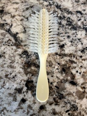 Vintage Avon Half Round Hair Brush Nylon Bristle White Cream 8 Row Made In USA